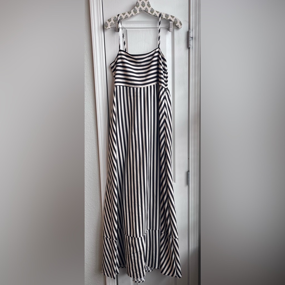 Cupshe Women’s Striped Maxi Beach Dress Black and White Size M
